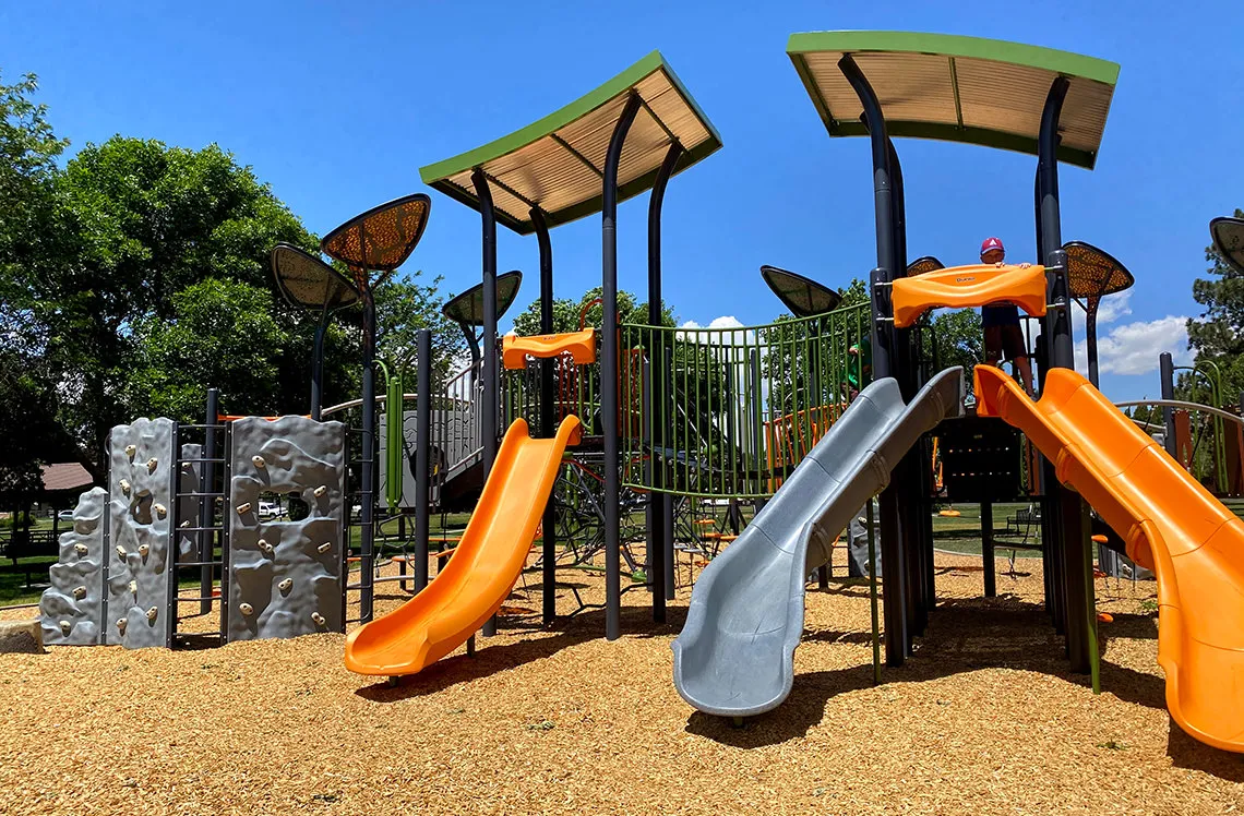 Triple slide park at Sherwood Park